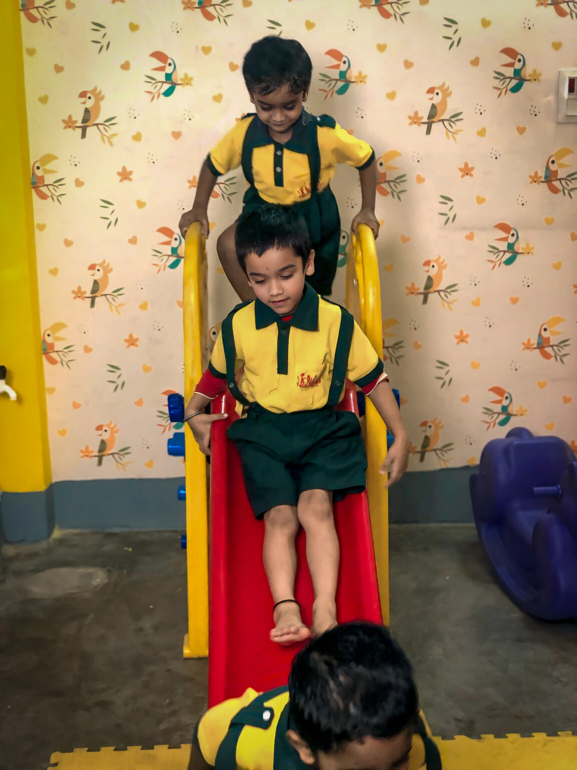 Children doing puzzles.