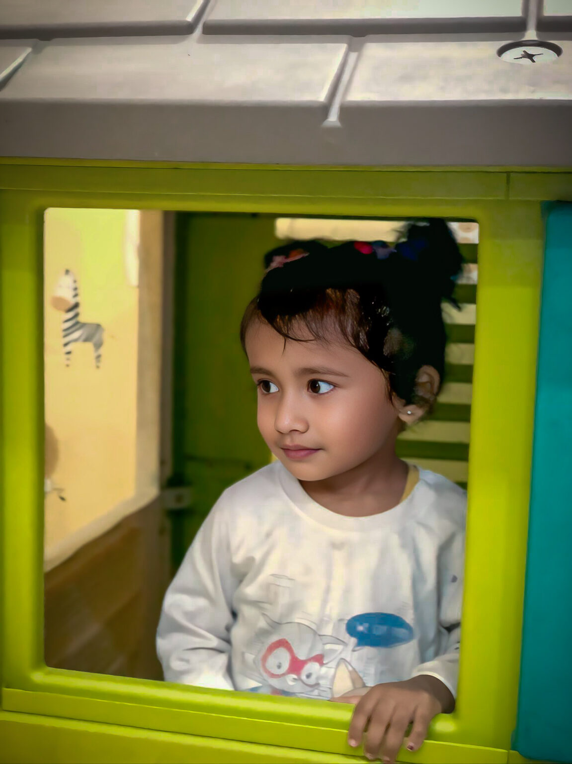 Teacher reading a story to students.
